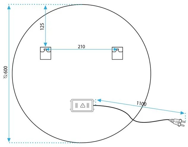 Oglinda LED 60cm MMJ auriu periat
