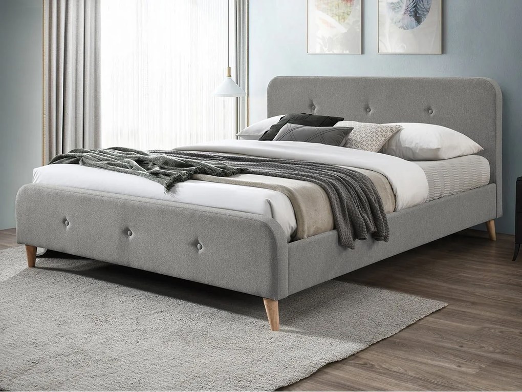 Pat matrimonial 180 cm Lomaha New (Gri) (cu somieră). Promo -16%. 1104383