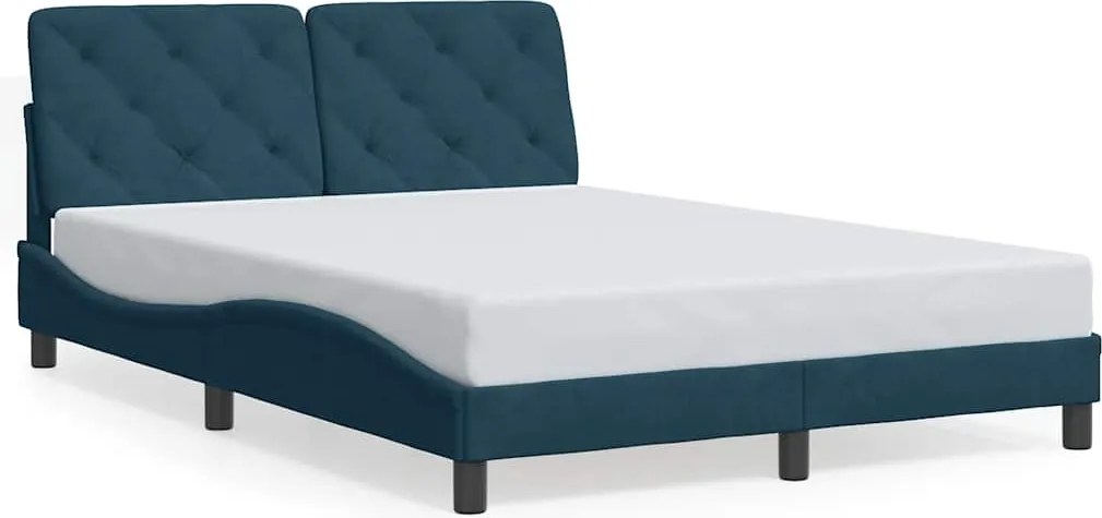 vidaXL Cadru de pat fără saltea, albastru, 140x200 cm, catifea