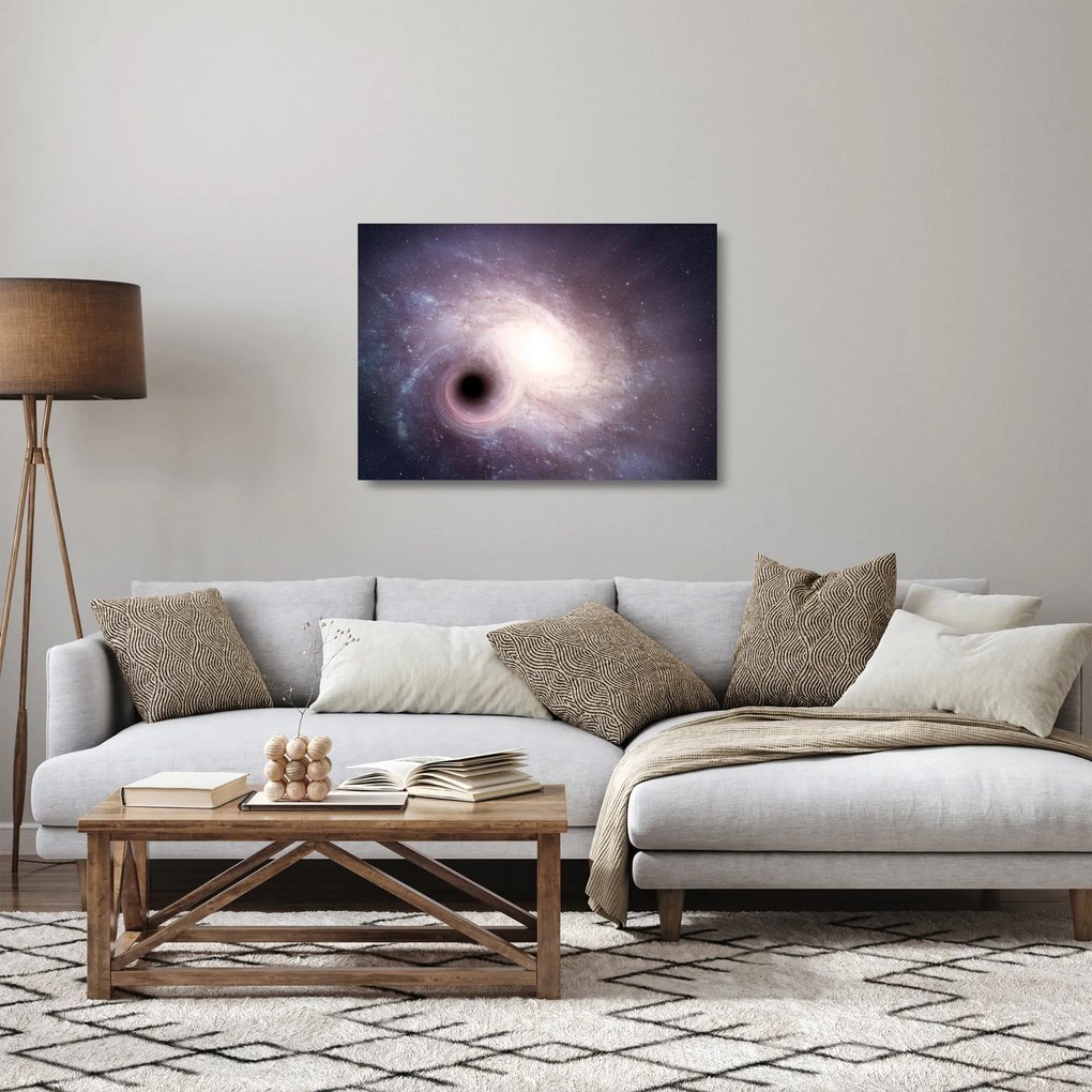 Tablou pe sticlă - Galaxii spiralate (70x50 cm)
