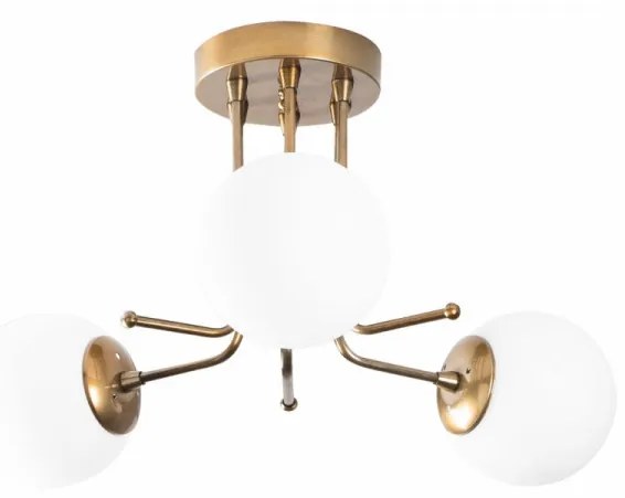 Lustra 3 Becuri Daisy - 146-AV3, Soclu E27, Max. 40W, Culoare Auriu / Alb