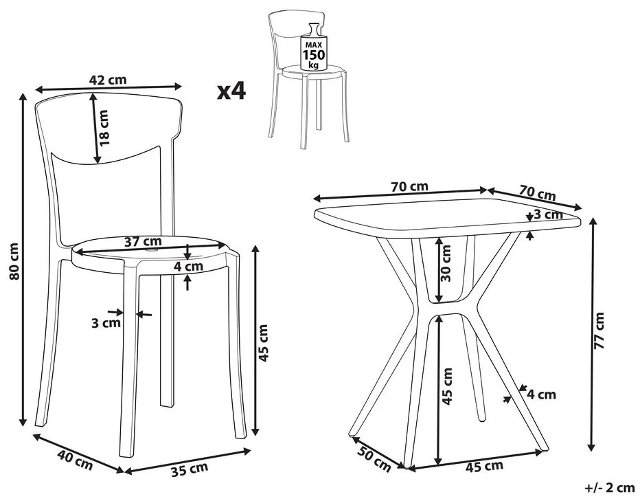 Set mobilier balcon Valkyrja (alb). 1076424