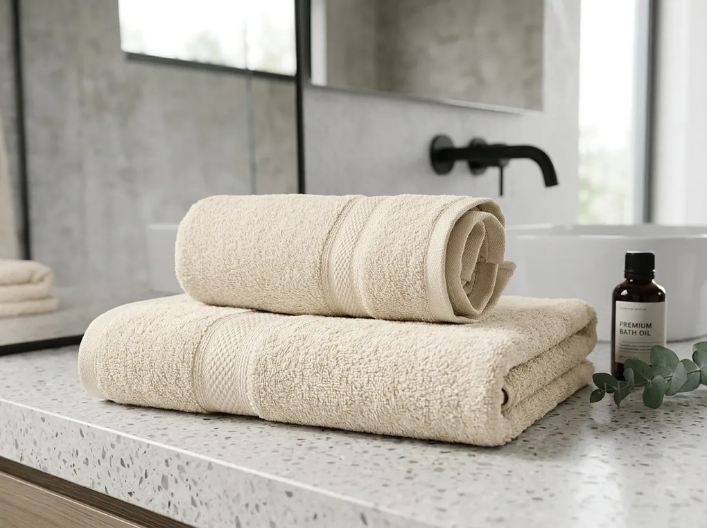 Prosop CLARYSSE ELEGANCE 60x110 cm crem, 100% bumbac