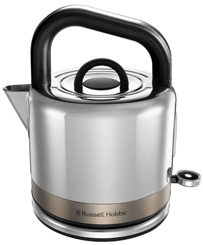 Cana electrica Russell Hobbs Distinctions Titanium 26422-70, 2400W, 1,5 l, Fierbere rapida, Filtru lavabil anti-calcar, Baza 360°, Protectie, Inox/Titaniu