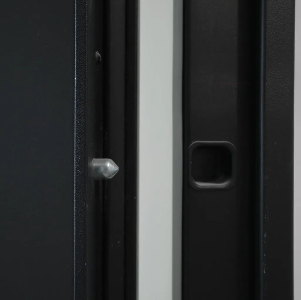 Usa metalica de intrare in apartament antiefractie RC3 - Dierre SPARTA 8 + Contratoc DR, Usa Gri Antracit + Toc Negru