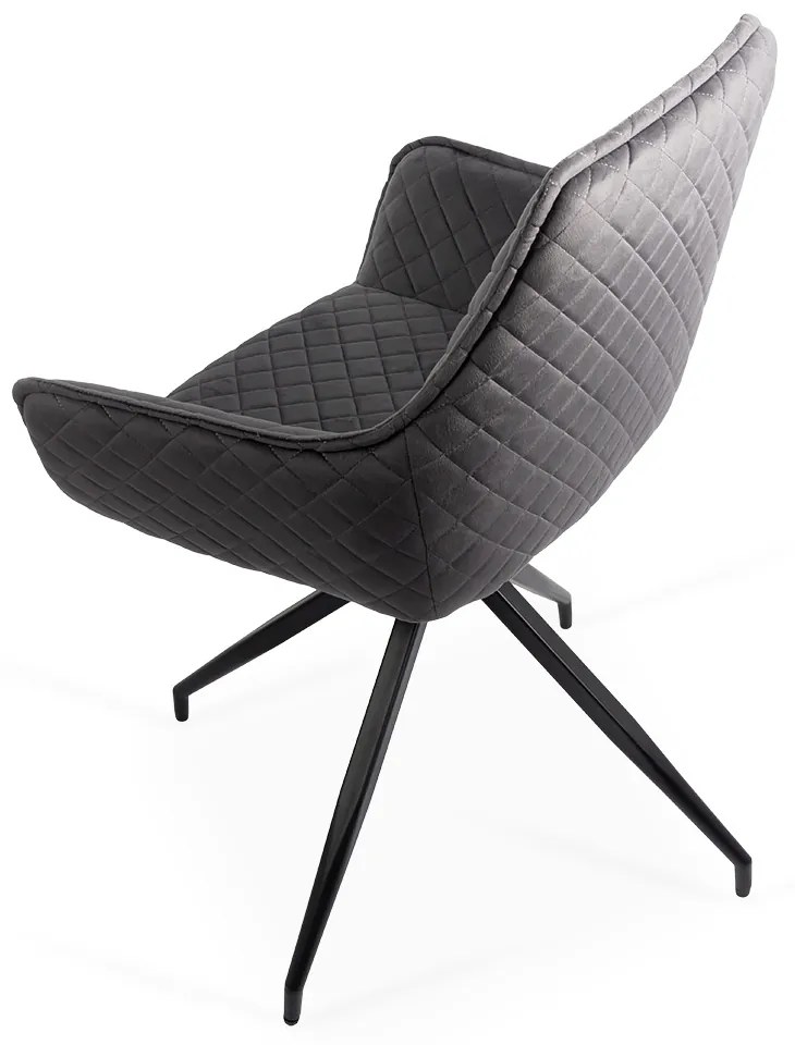 Scaun rotativ pentru living din catifea BUC 0223 gri