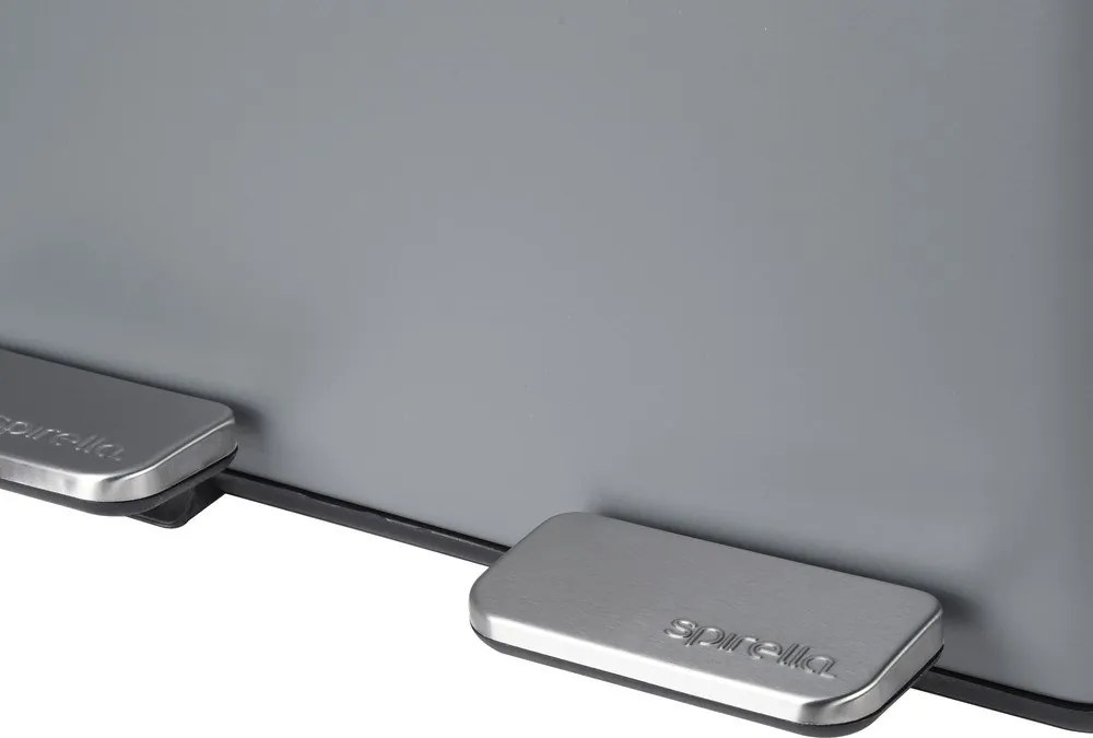 Coș de gunoi gri închis pentru reciclare/cu pedală 2x20 l din oțel Aliya – Spirella