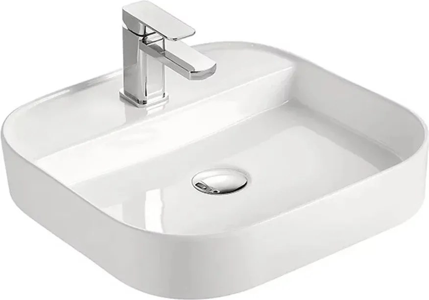 Lavoar pe blat Fluminia Juno alb 39 cm