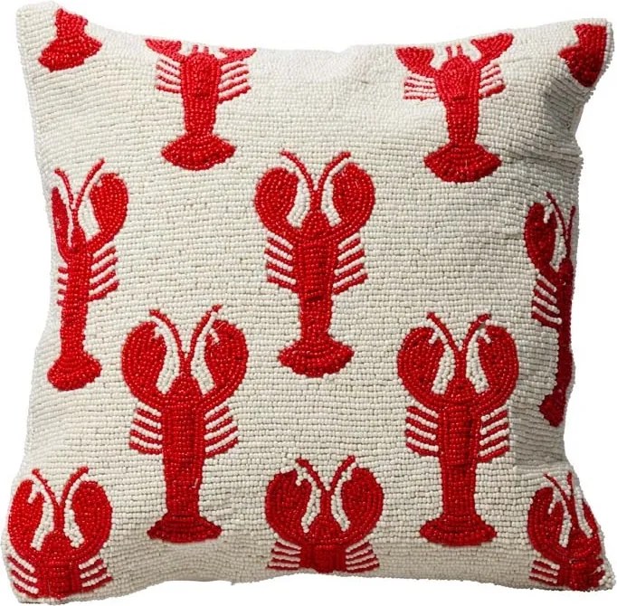Perna decorativa, cu margele din sticla, Lobsters 35x35cm