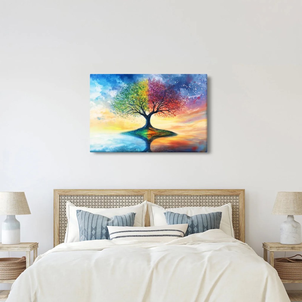 Tablou – Arbore pictat al anotimpurilor (90x60 cm)