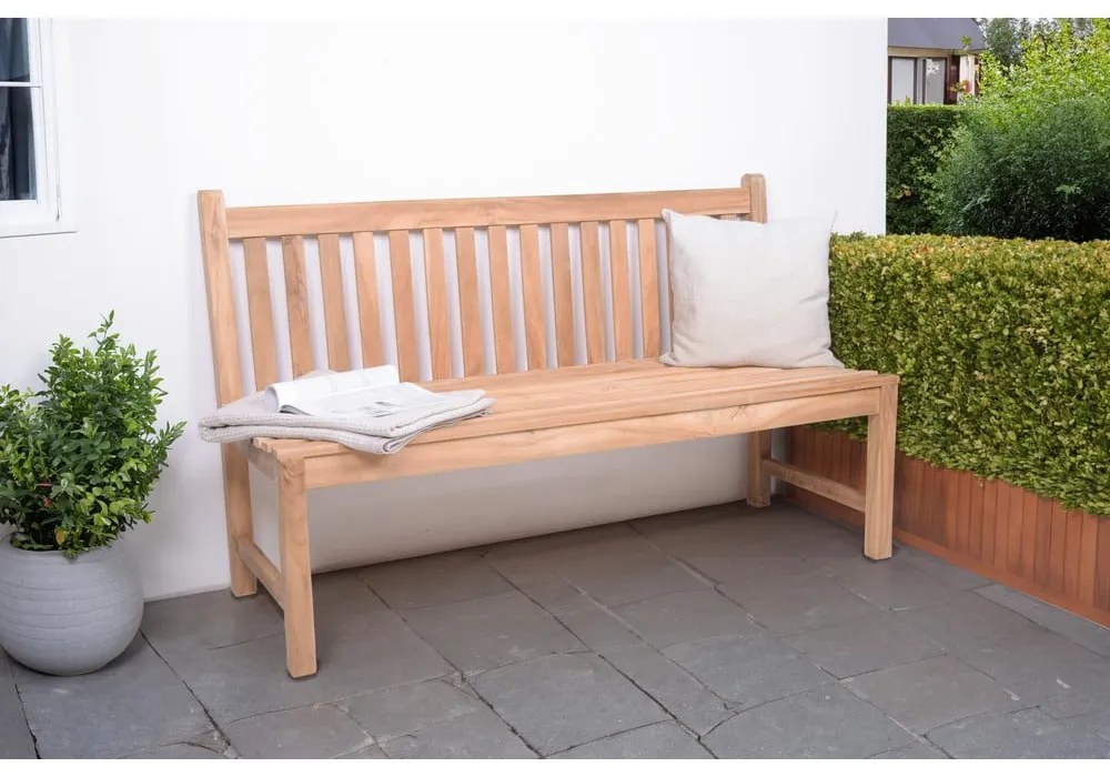 Bancă de grădină în culoare naturală din lemn masiv Solo – Garden Pleasure