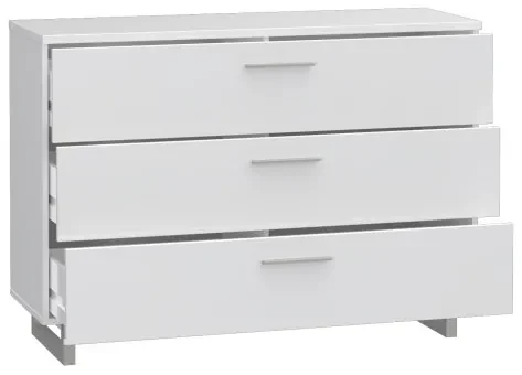 Comoda Soprano, Alb Si Alb Super Lucios, 120.1 Cm