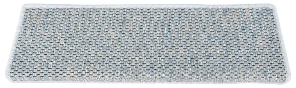 Covorase scari autoadezive, 15 buc. albastru 65x25 cm, sisal 15, Albastru, 65 x 25 cm