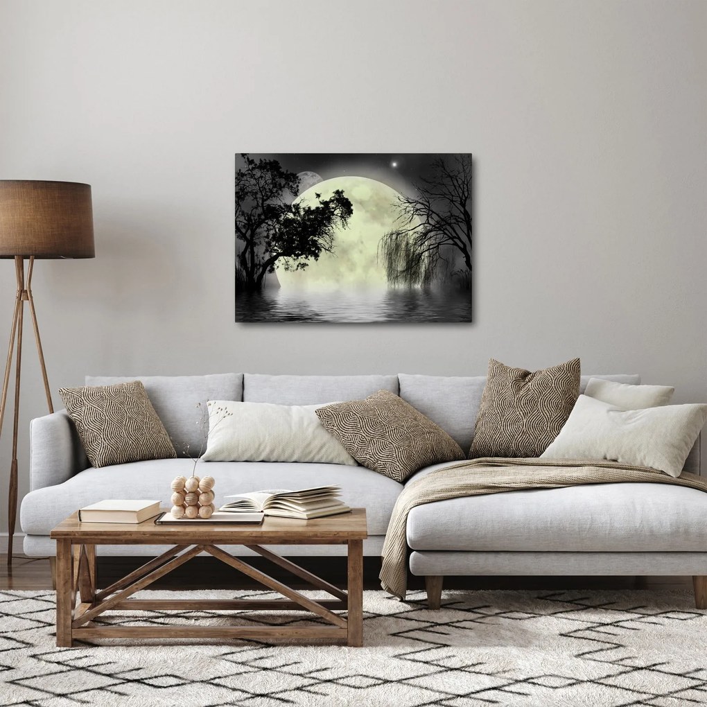 Tablou - Lună plină deasupra apei (70x50 cm)