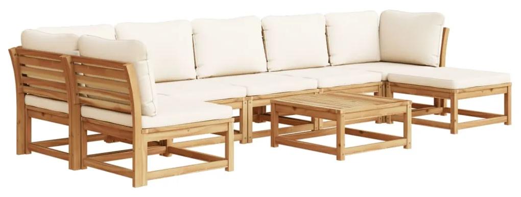 3214305 vidaXL Set mobilier grădină cu perne, 8 piese, lemn masiv acacia