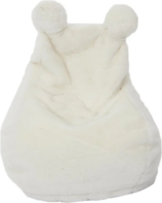 OFERTA Fotoliu puf pentru copii din blana artificiala BUBBLO, alb II. calitate