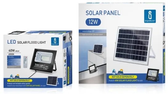 Aigostar - Proiector solar LED reglabil 40W/3,2V IP67 cu telecomandă