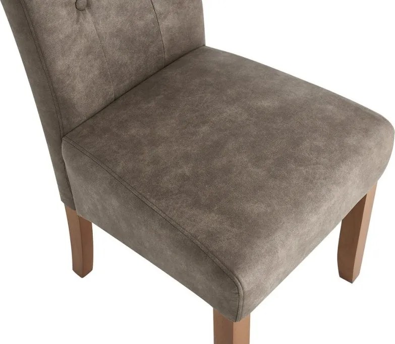 Set de 2 scaune CASA din microfibra taupe si picioare din lemn
