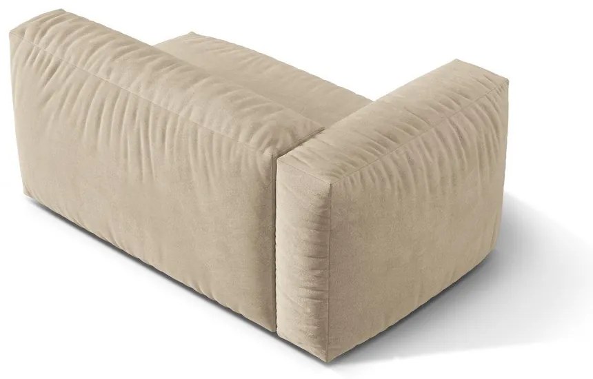 Modul pentru canapea modulară bej cu tapițerie din catifea (cu colț pe partea stângă) Martina – Micadoni