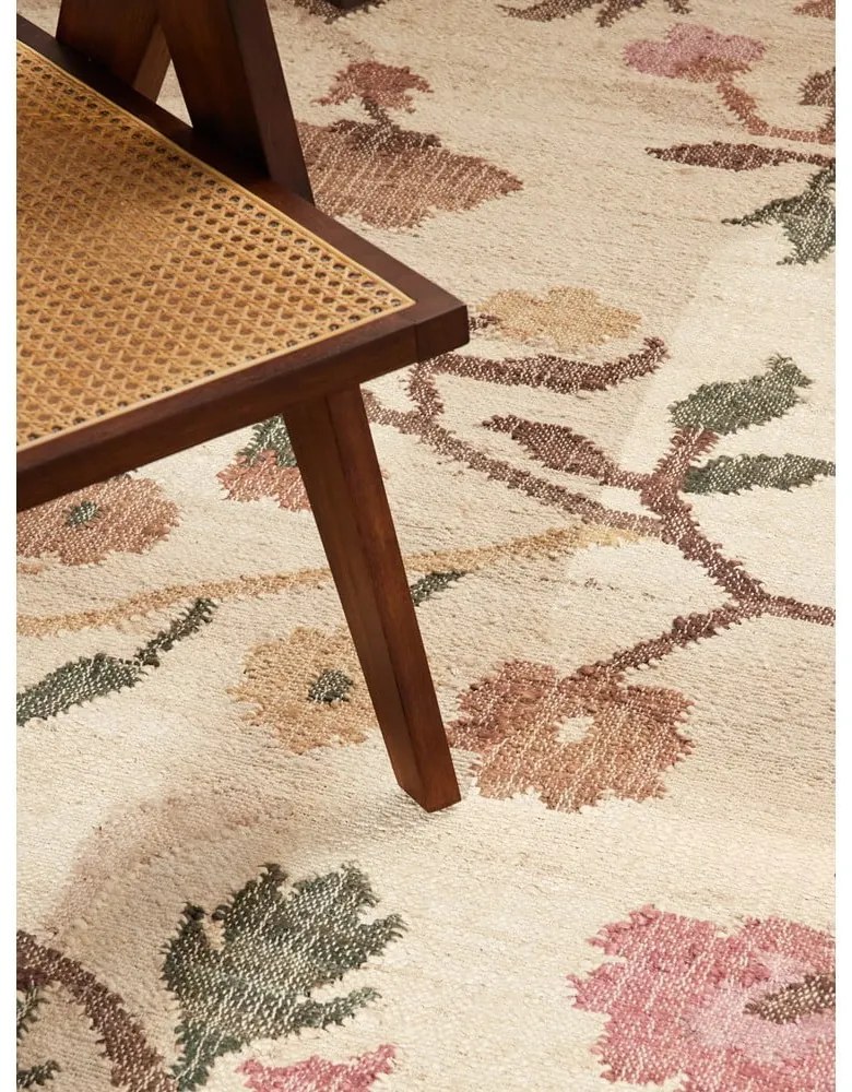 Covor crem țesut manual din iută 120x170 cm Roya Violette – Elle Decoration
