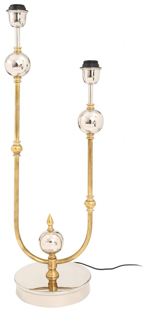 Lampa decorativa din otel/alama/fier Cosima, auriu/argintiu, 2 becuri
