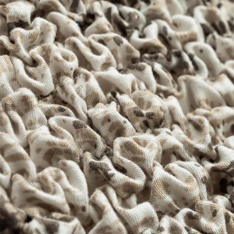 Huse bielastice MARMO bej taburet (40 x 40 x 40 cm)
