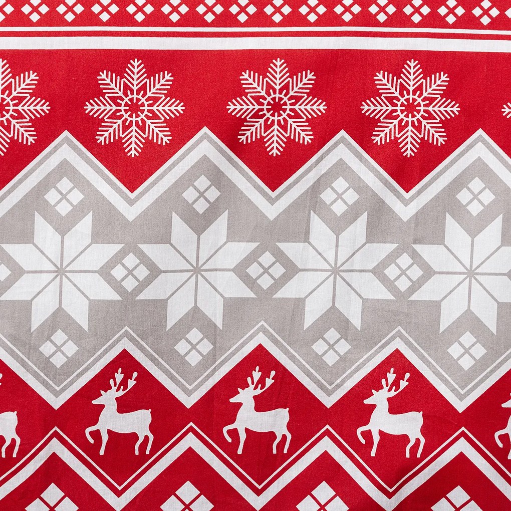 Lenjerie bumbac Crăciun 4Home Red Nordic, 220 x 200 cm, 2 buc. 70 x 90 cm