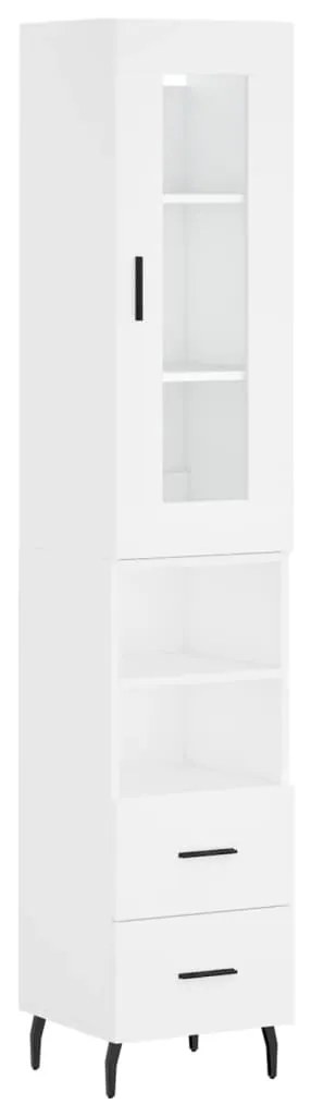 3199313 vidaXL Dulap înalt, alb, 34,5x34x180 cm, lemn prelucrat