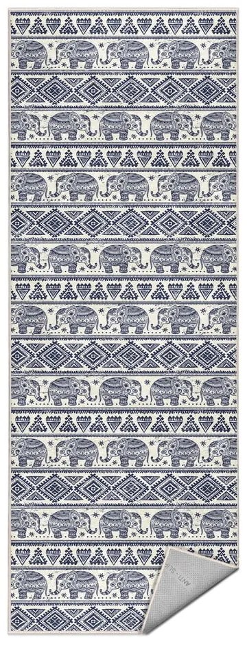 Covor tip traversă albastru lavabil 80x200 cm Elephant – Mila Home