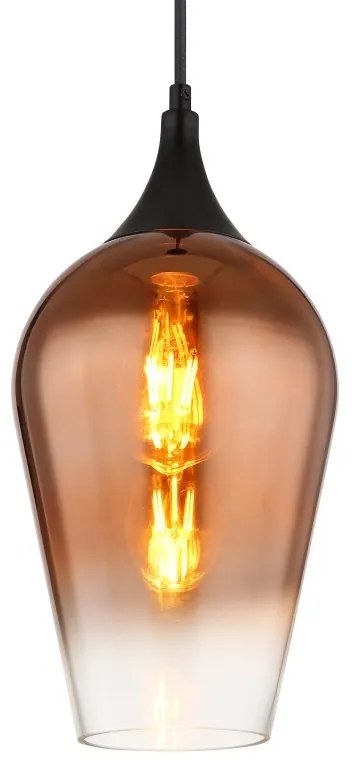 Pendul design modern LAVUS negru/cupru