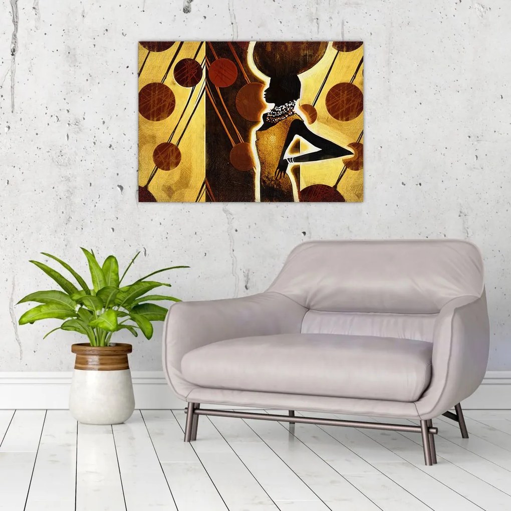 Tablou pe sticlă cu pictură artistică străveche (70x50 cm)