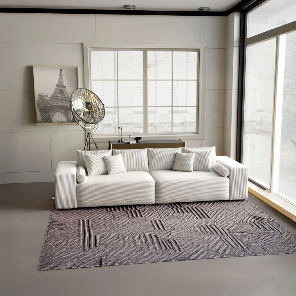 Canapea extensibilă dumonde cu ladă de depozitare si sezut confortabil din spuma high-density, Marbela Zoom Cream XXL 295x100 cm