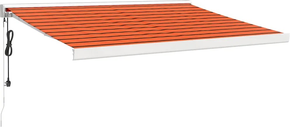 vidaXL Copertină retractabilă portocaliu/maro 3,5x2,5m textil/aluminiu