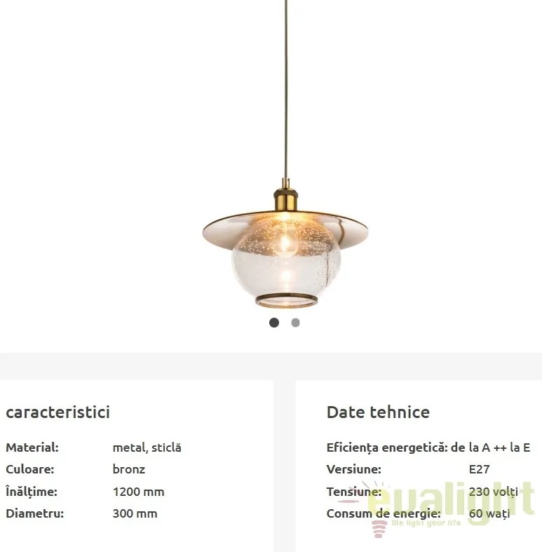 Pendul stil industrial Nevis 30cm 69030H GL