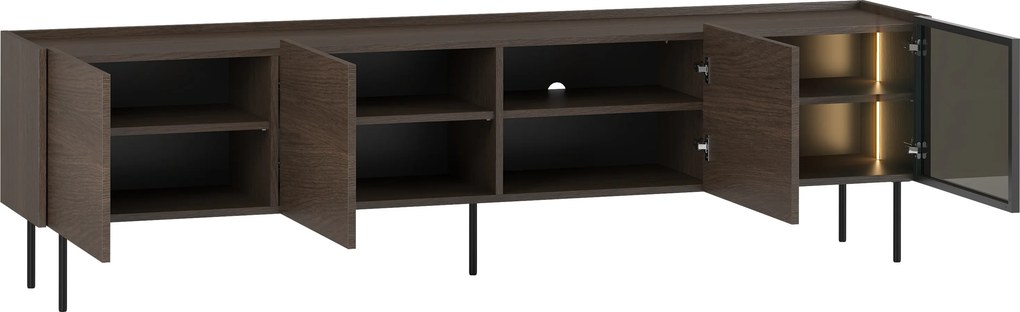 Comodă TV Dunari 220 cm cu picioare metalice - stejar dunin
