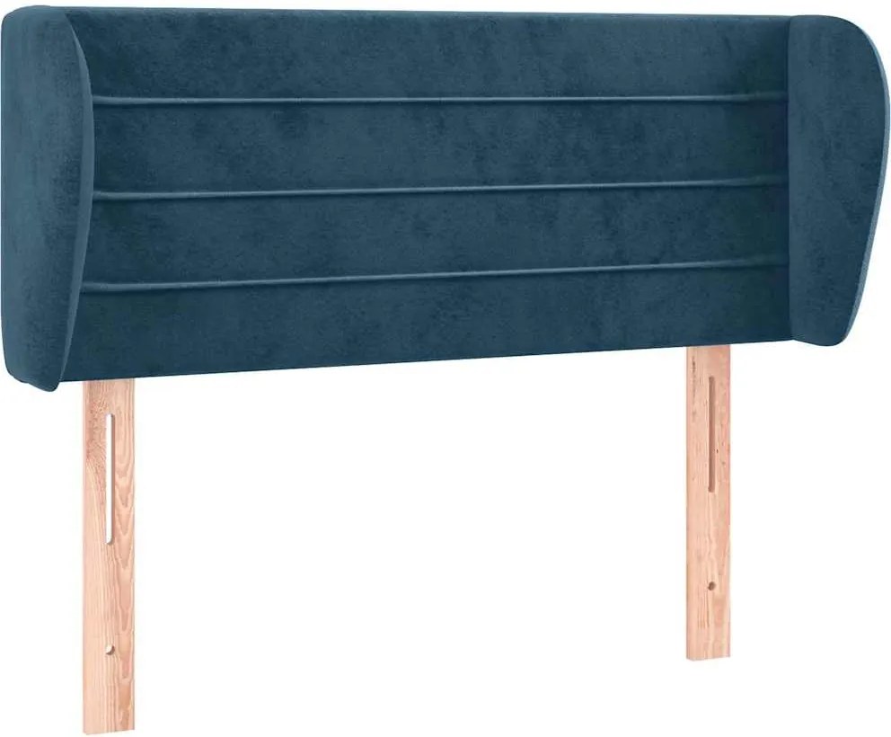 vidaXL Tăblie pat cu aripioare albastru închis 93x23x78/88 cm textil