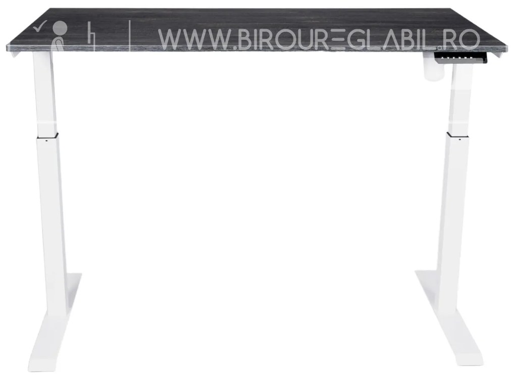 Birou reglabil electric TerrA3 s WHITE - profil pătrat, cadrul alb (Dimensiune blat: 120x60 cm, Culoare blat: Alb 25mm)