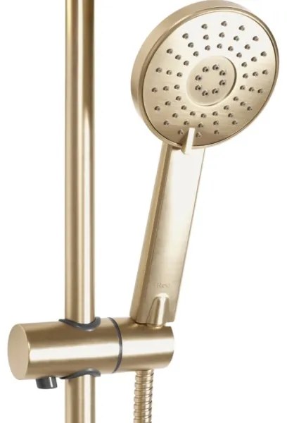 REA-P8413 - Set de duș BLISS cu baterie termostatică, finisaj auriu periat