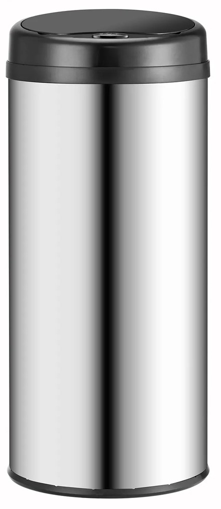 Coș de gunoi rotund cu senzor - 50 L - argintiu