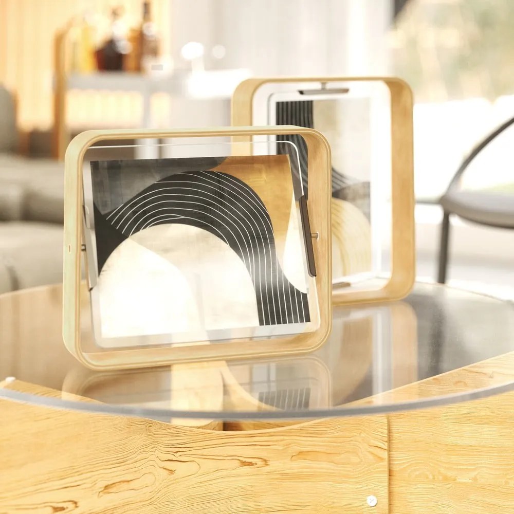 Ramă foto în culoare naturală cu picior de susținere din lemn 26x31,5 cm Bellwood – Umbra