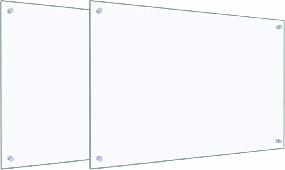 vidaXL Panou de bucătărie 2 pcs Transparent 90 x 60 cm