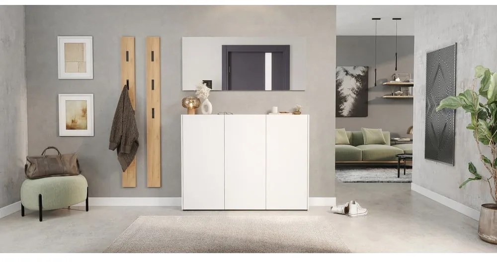 Pantofar alb cu aspect de lemn de stejar 138x105x25 cm Libbiano – Germania