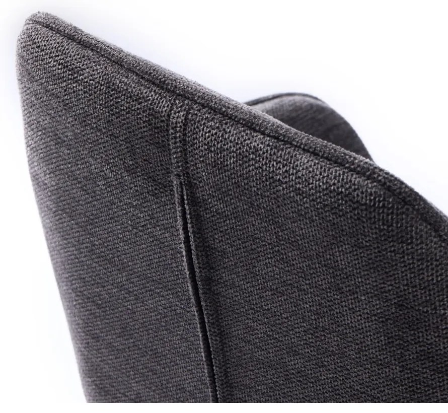 Scaun de bar gri închis cu înălțime ajustabilă/cu cotiere tapițat (înălțime șezut 65 cm) Nolan – Unique Furniture