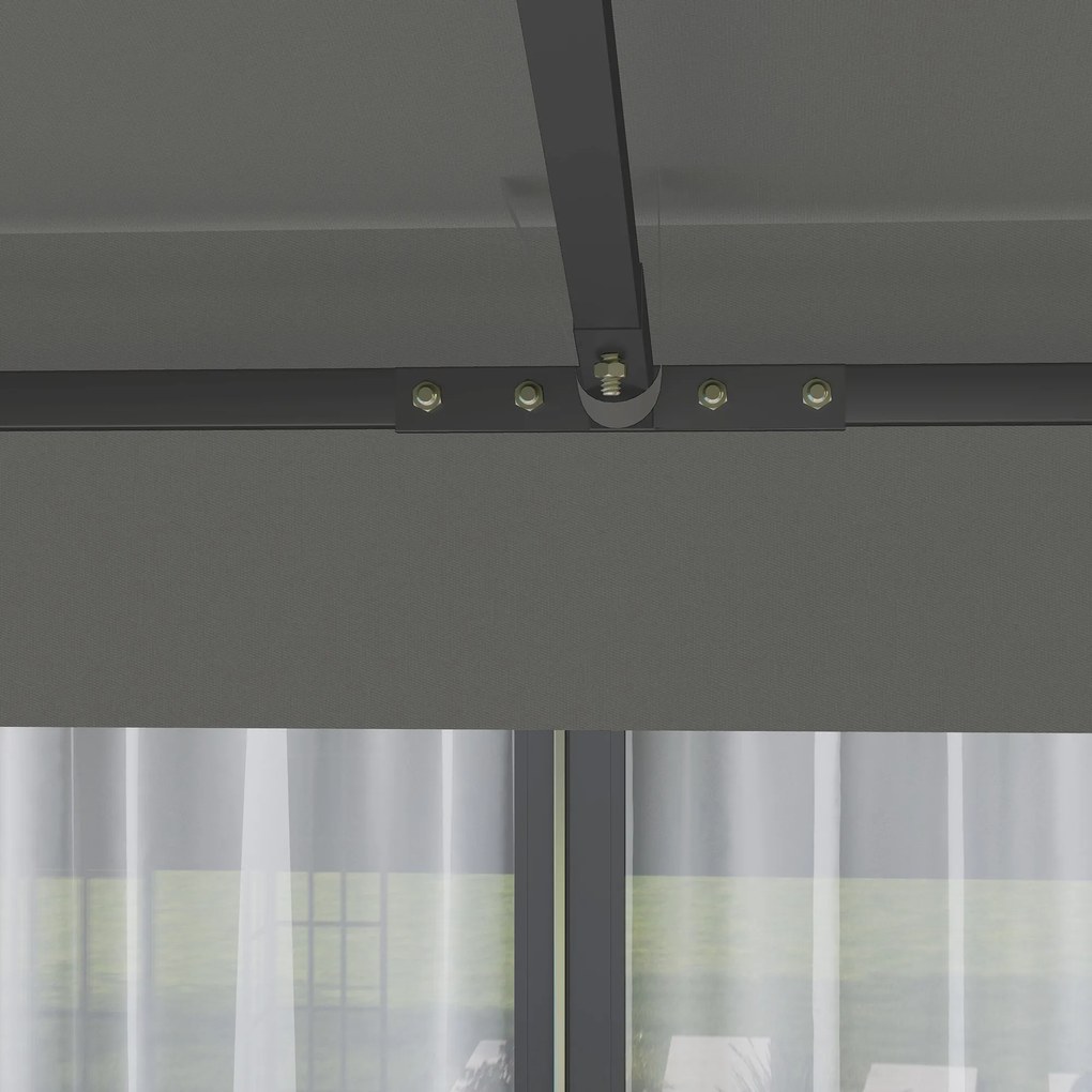 Outsunny Prelată pentru tonelă 3 x 3 m prelată de schimb cu 2 niveluri protecție UPF30+ orificii de scurgere gri | Aosom Romania