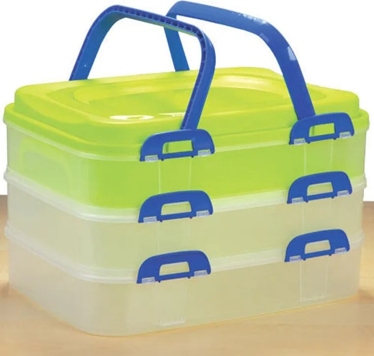 Orion Cutie portabilă din plastic pentru alimente, 3 tăvi