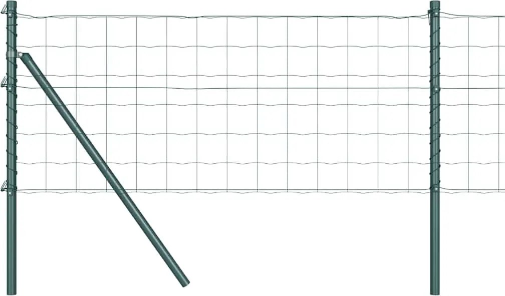 vidaXL Gard cu Stâlp Verde 0,6 x 25 m Oțel și PVC