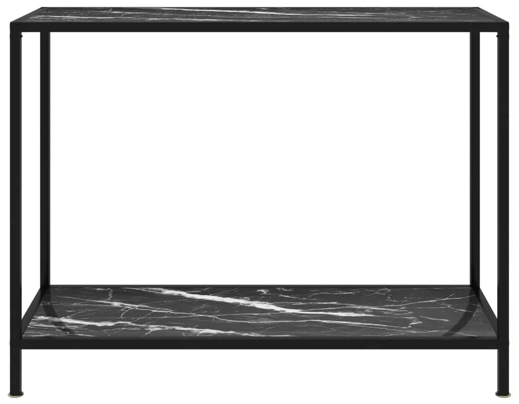 322838 vidaXL Masă consolă, negru, 100 x 35 x 75 cm, sticlă securizată