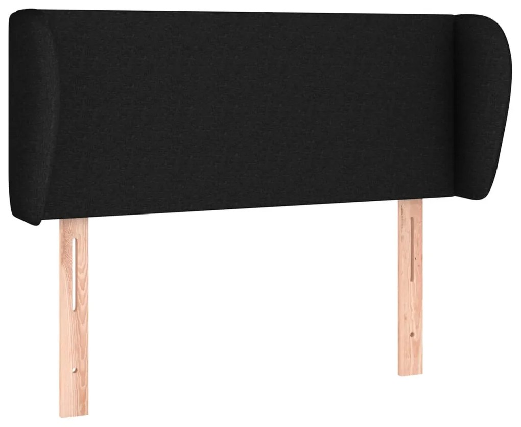 vidaXL Tăblie de pat cu aripioare negru 103x23x78/88 cm textil