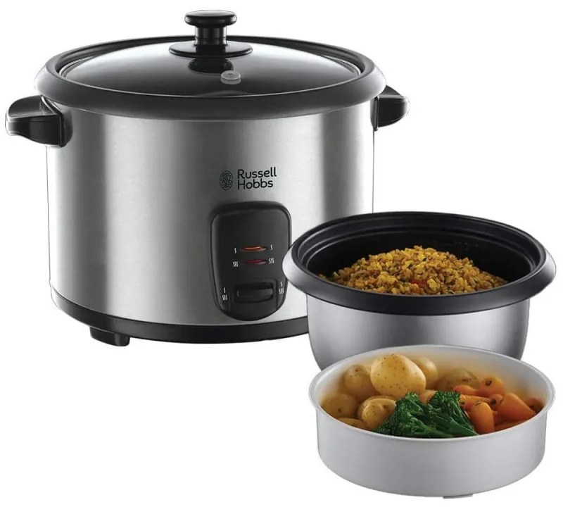 Aparat pentru gatit orez sau cu aburi Russell Hobbs 19750-56 Cook@Home, 700W, 1.8 l, 2 programe, Inox