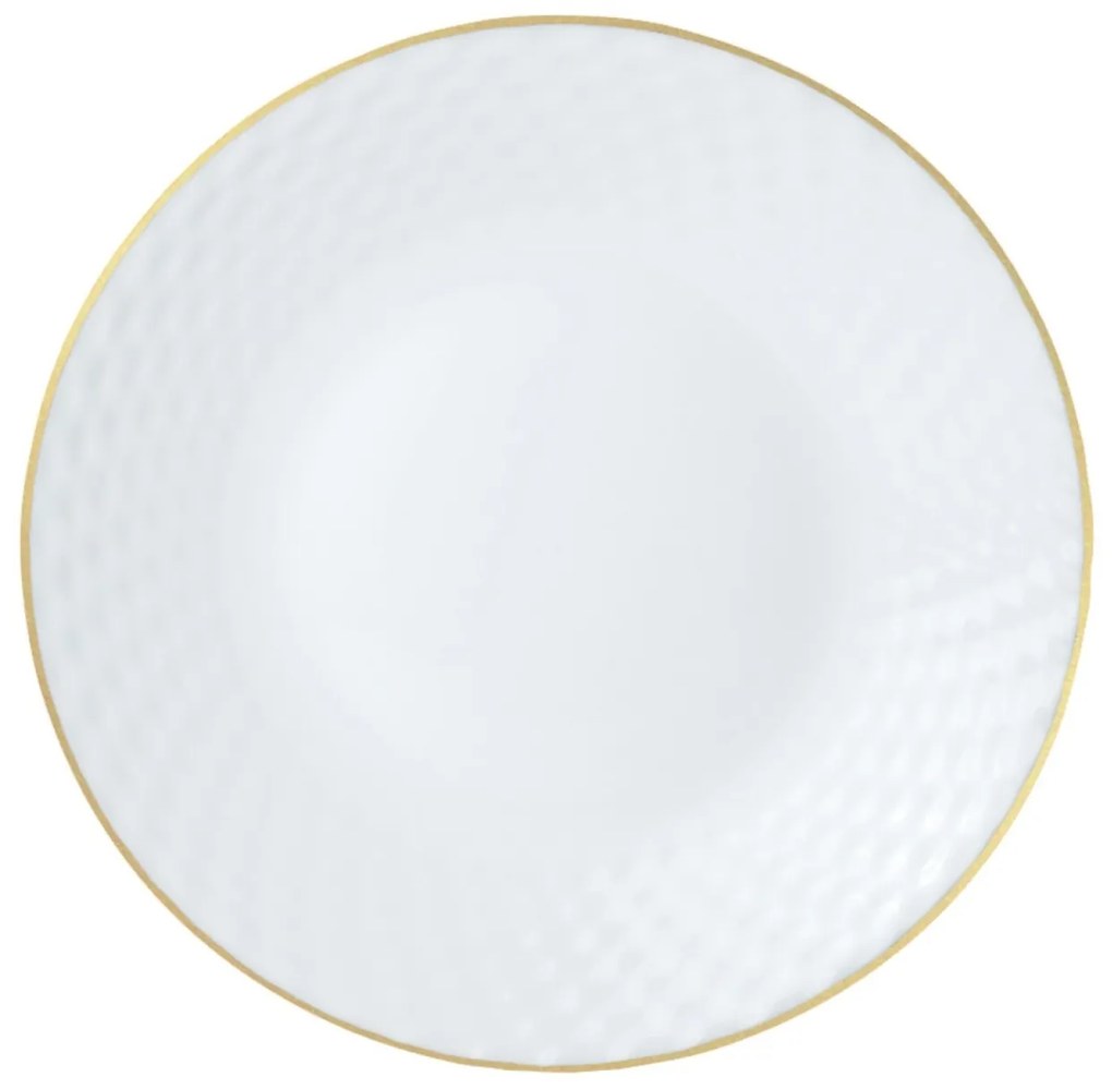Set farfurii 18 piese, alb cu detalii aurii Kinghoff KH1876
